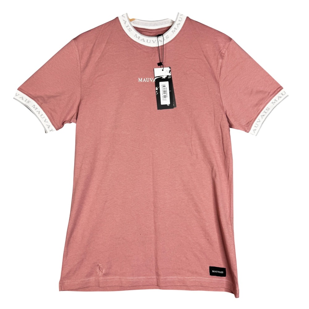 MAUVAIS Red Copper Tape‎ T Shirt Short Sleeve 100% Cotton Crew Neck Size S